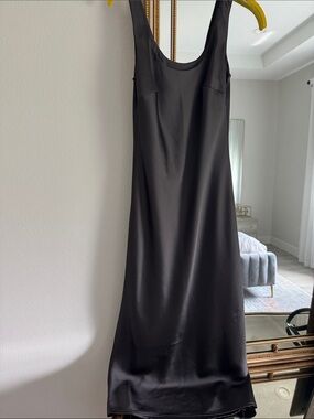 Classic Black Satin Slip Dress